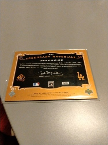2007 SP Legendary Cuts Materials TRIPLE GU JERSEY #RD /99 Don Sutton #LM-DS HOF - Picture 2 of 2