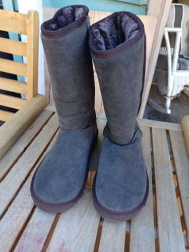 UGG Women's Pull On Sheepskin Warm Classic Tall Boot Size 6 Brown  - Picture 1 of 10