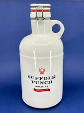 Suffolk Punch Brewing Ceramic Growler Beer Canister Queen City Growlers 11"H