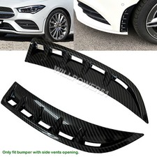 Carbon Fiber Print Front Bumper Air Vent Trim Blade Fits 20-25 C118 CLA250 CLA35