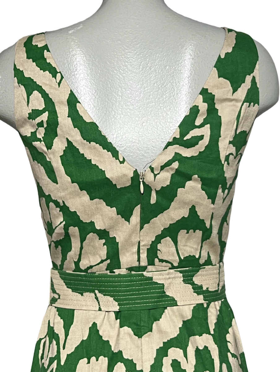 green dress white house black market Women's Corset Poplin Midi Dress in Green size 6
