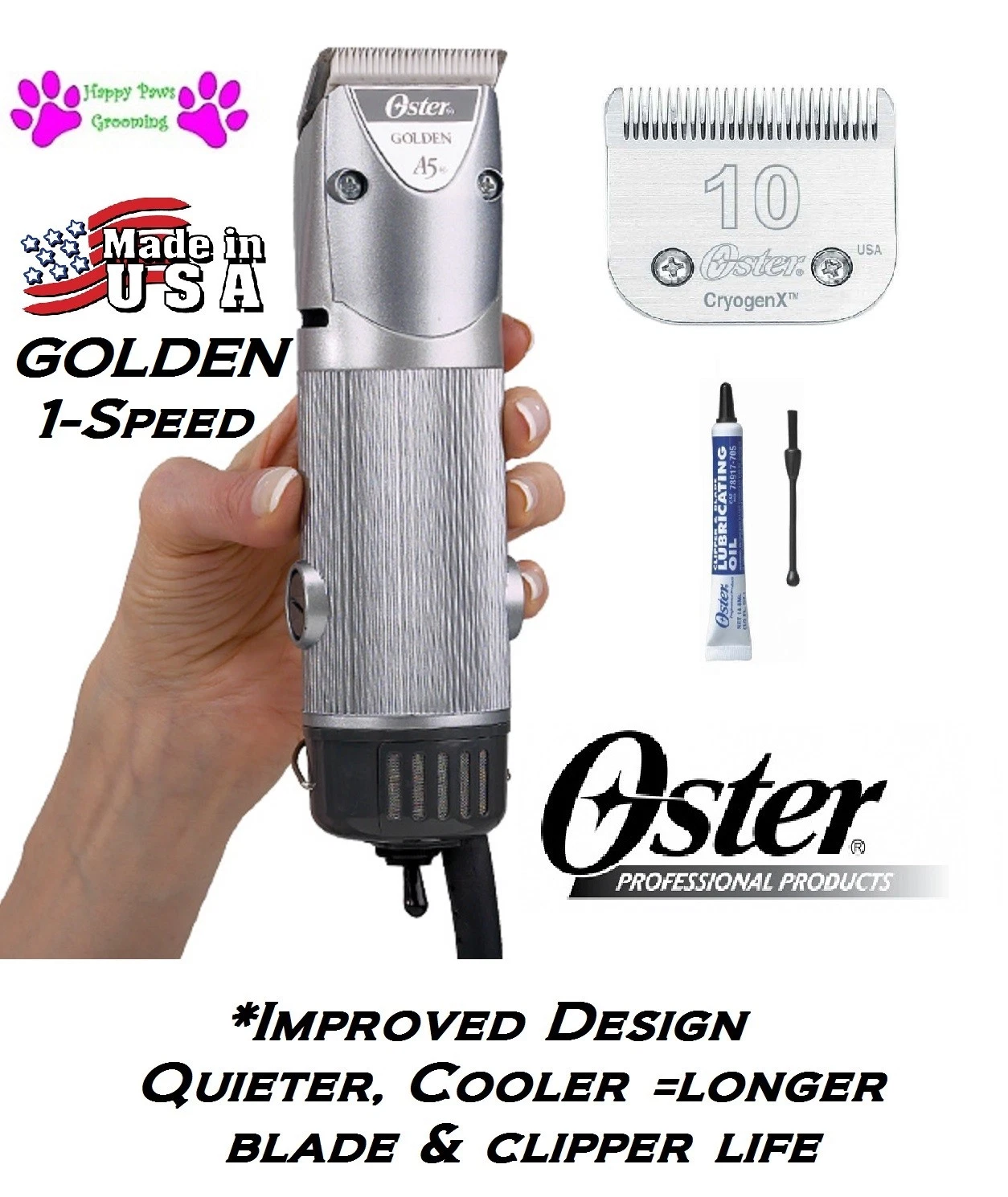 DOG CAT PET HORSE Grooming Oster GOLDEN A5 1 speed Clipper & 10 blade*NEW MODEL
Opens in a new windo