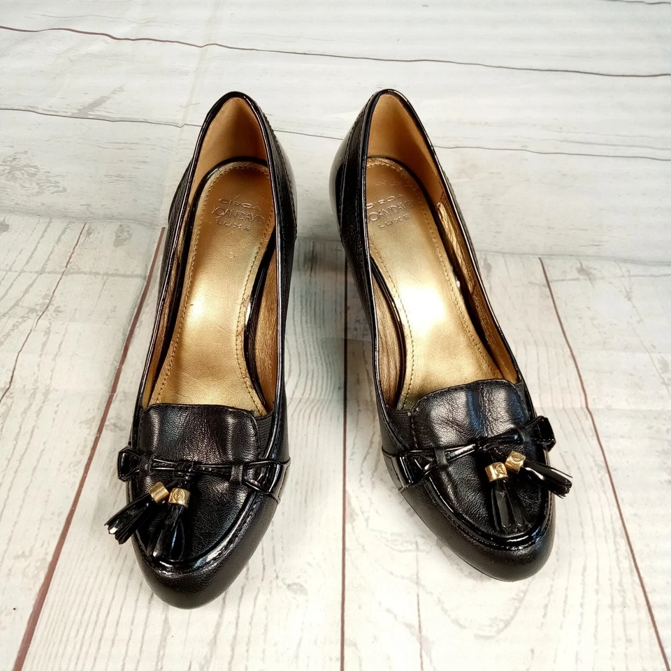Zapatos de tacón Circa Joan David Luxe Hadrianna estilo Oxford negros talla 6M Foto 3 de 4