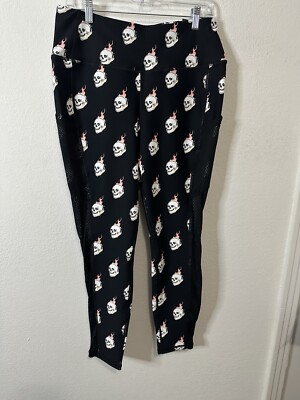 Torrid Active High Rise Fire Skull Print Black Full Length Leggings