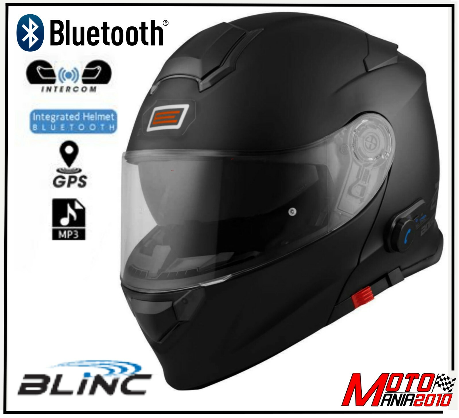 CASCO CON INTERFONO BLUETOOTH INTEGRATO V271 BT NERO OPACO TG L 59/60cm