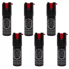 Lot of 6 Police Magnum pepper spray 1/2oz unit safety lock self defense security