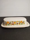 Vintage McCoy 7013 USA Butter Dish Daisy Chain Flowers Ceramic