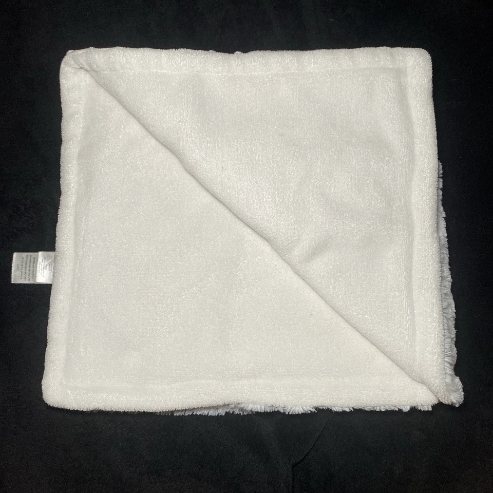 Baby Essentials Baby Blanket Color Block Patchwork White Gray Minky Circle Lovey - Image 2 of 4