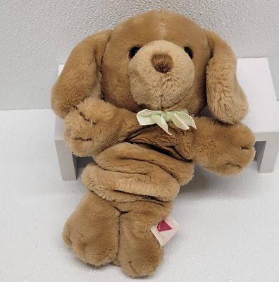 Vintage Dakin Brown Dog Musical Pull Lullaby Plush 1988 Brown