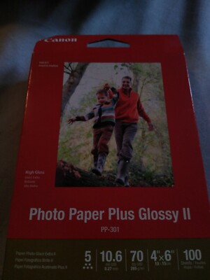 Canon Photo Paper Plus Glossy II 4''x6'' High Gloss 100 Sheets Inkjet Photo Paper