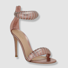  1495 Gianvito Rossi Women's Pink Bijoux Crystal Sandal Shoes Size 40