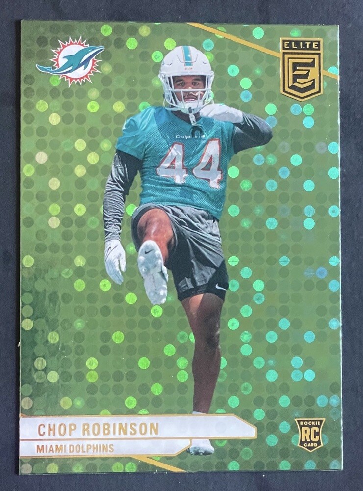 2024 Panini Donruss Elite Chop Robinson Rookie Green Disco RC #140 Dolphins