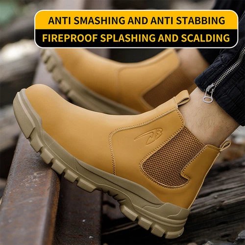 Neu Herren Wasserdicht Arbeitstiefel Schweißerschuhe Stahlkap Sicherheitsschuhe - Bild 7 von 18