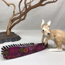 elephant Vintage Brush Paris, France Nylon Bristles Purple Peonies Flowers