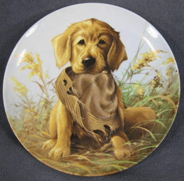 golden retriever collector plates