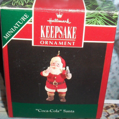 Coca-Cola Santa`1991`Mini-Santa Enjoys A Bottle Of Coca Cola,Hallmark Ornament