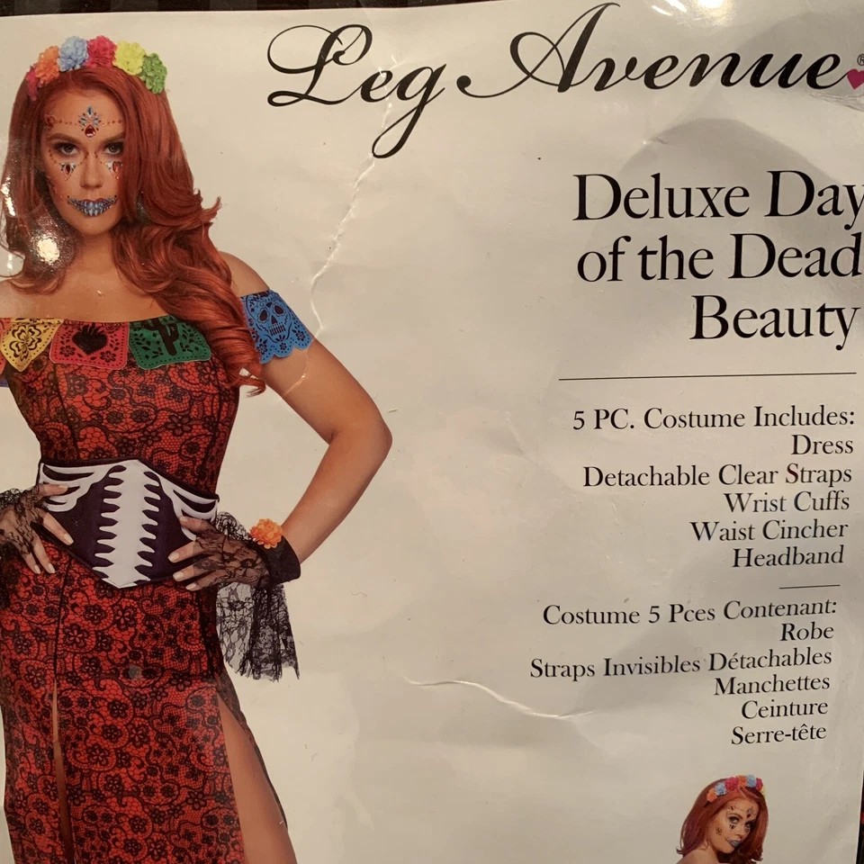 DISFRAZ Día de Muertos Belleza Deluxe Mujer Adulto Halloween 86871 Leg Avenue XL Foto 2 de 4