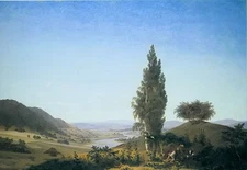 Oil painting caspar david friedrich - stunning summer landscape free shipping @