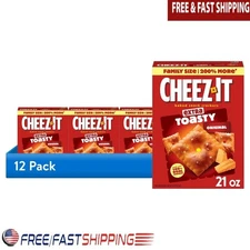 Extra Toasty Cheese Crackers Baked Snack 12 Pack 21oz Crunchy Flavorful Snack US