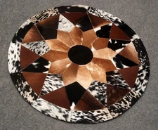 Cowhide Round Patchwork Carpet Handmade Cowhide Carpet  Home Décor Carpet 776