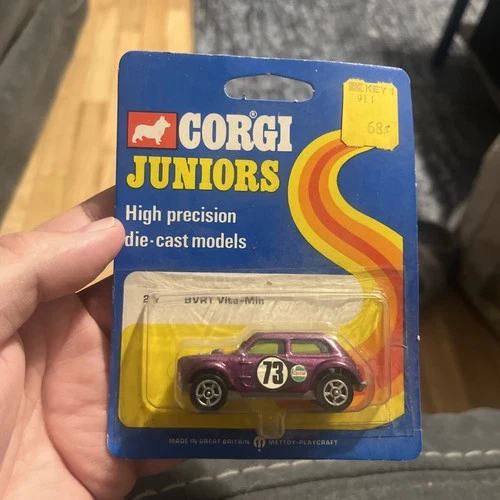 Corgi Juniors 21 BVRT VITA MIN 1300 Mini Cooper S on Original PUNCHED Card