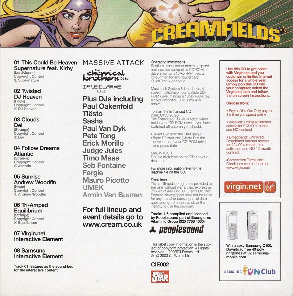 CREAMFIELDS ( DAILY STAR Newspaper CD ) - Bild 2 von 3