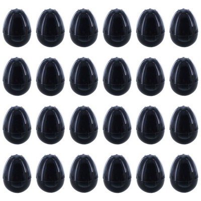 Set of 24 Shiny Glossy Black Plastic Easter Eggs, Each 2.25 Inches
