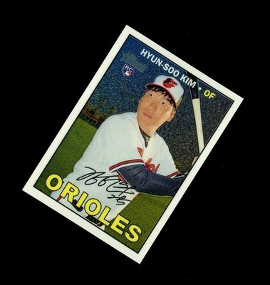 2016 Topps Heritage Chrome ROOKIE SP HYUN-SOO KIM /999 RC! Orioles 