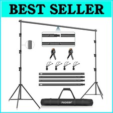 Adjustable Photo Video Backdrop Support System - Complete with Clips Bag