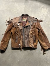 Akaso Vintage Western Fringe Leather Jacket XXL