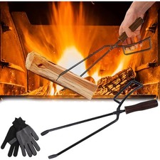 Kaminzange 40cm Edelstahl Schwerlast Feuerholzzange Kaminzubeh&ouml;r