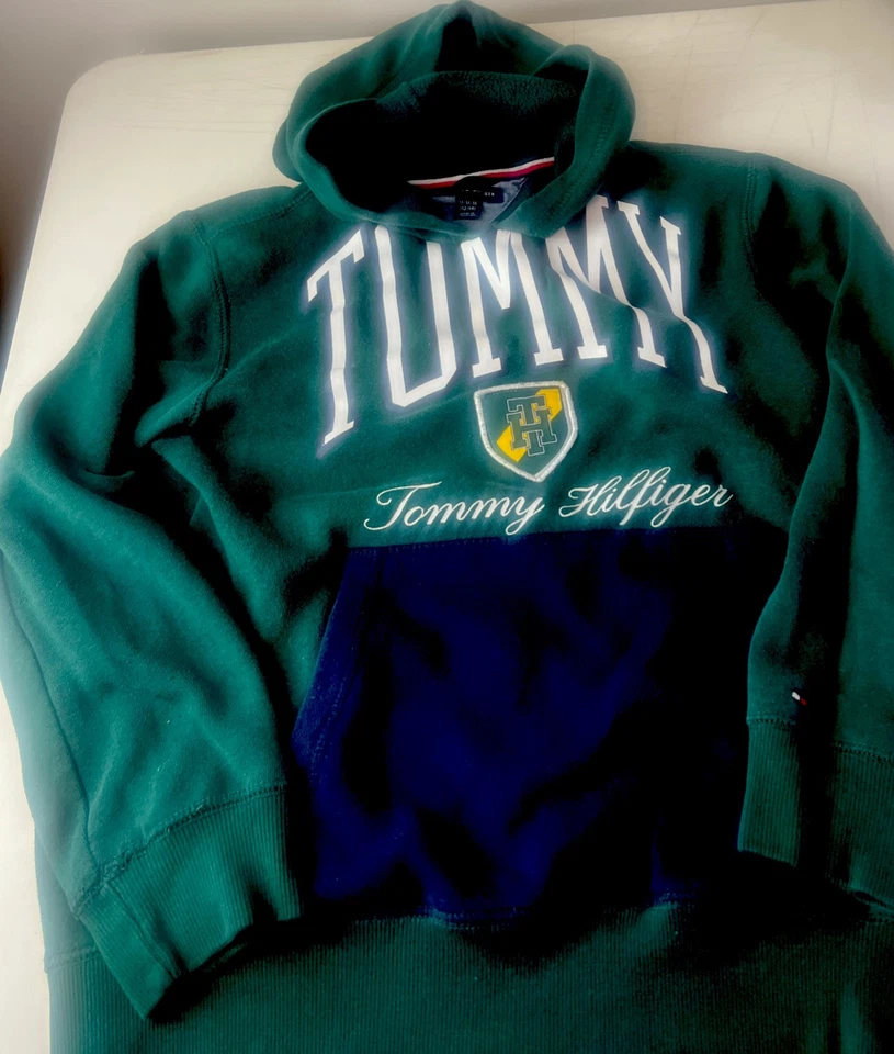 TOMMY HILFIGER Sudadera con Capucha Niño Logotipo Big Spellout Talla M 12/14 Foto 4 de 4