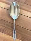 Old English Sterling Silver 10" Serving Spoon .. gold wash