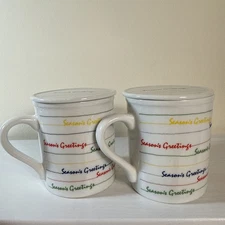 VTG Toscany Collection Coffee Mug W/lid Seasons Greetings Made In Japan See Of 2