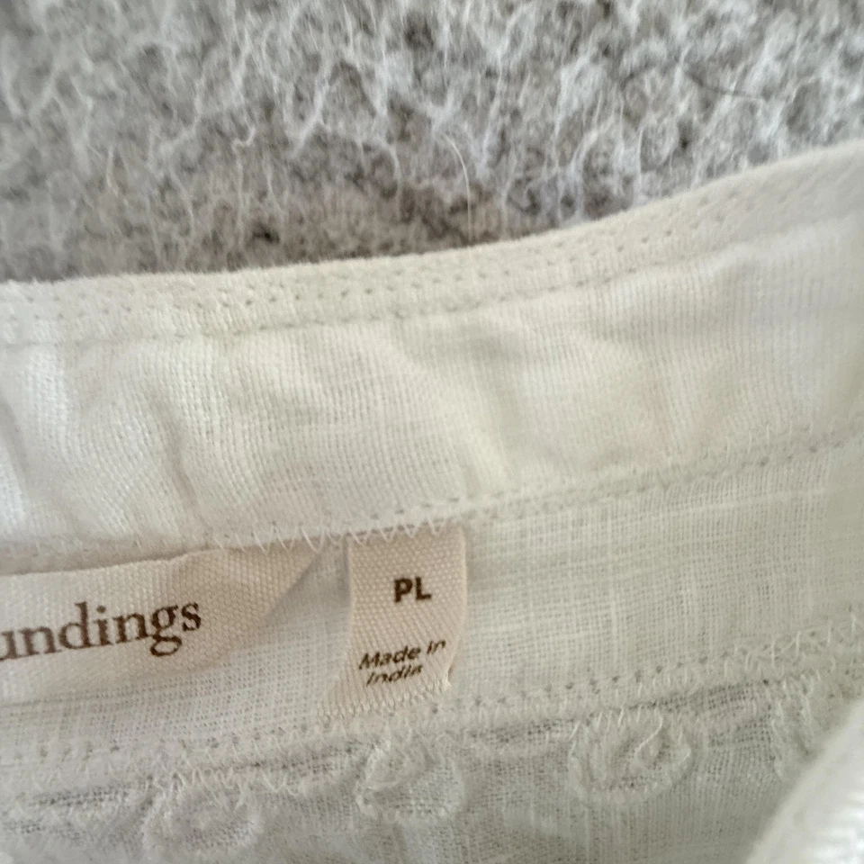 Chaqueta túnica Soft Surroundings pequeña grande de lino boho top bordado con cremallera Foto 3 de 4