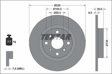 2x Bremsscheibe PRO TEXTAR 92338203 für MAZDA MX 4 RF Targa ND DL DJ ND2E ND5R