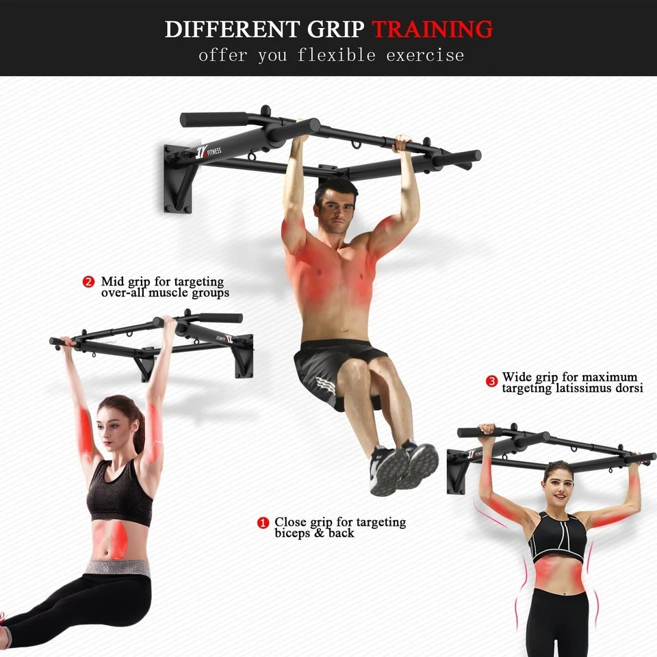 JX FITNESS Pull Up Bar Montado en la Pared Chin Up Bar Hogar Gimnasio Saco de Boxeo y Entrenamiento TRX - Imagen 3 de 4