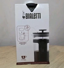 Bialetti 8-Cup French Press Coffee Maker – New 1L 34 oz Glass Coffee Press