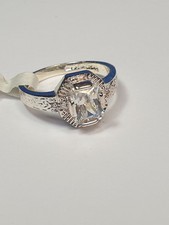 New Size 8 Sterling Silver Clear Stone Crystal Ring