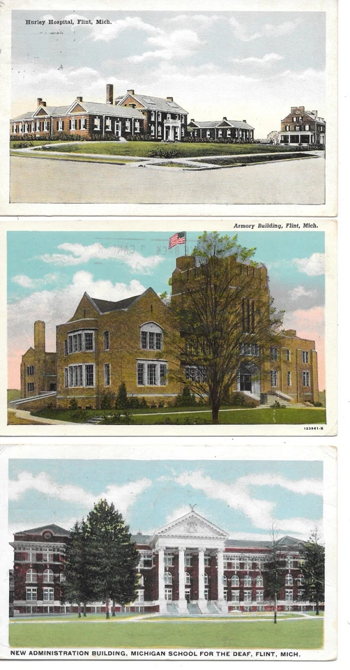 Three - Flint, Michigan - 1916, 1917 and 1955 - Buildings in City - Image 2 of 2