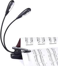 Rechargeable Music Stand Light, Clip on Reading Light, 8 LED Book Lamp, 3-Level 