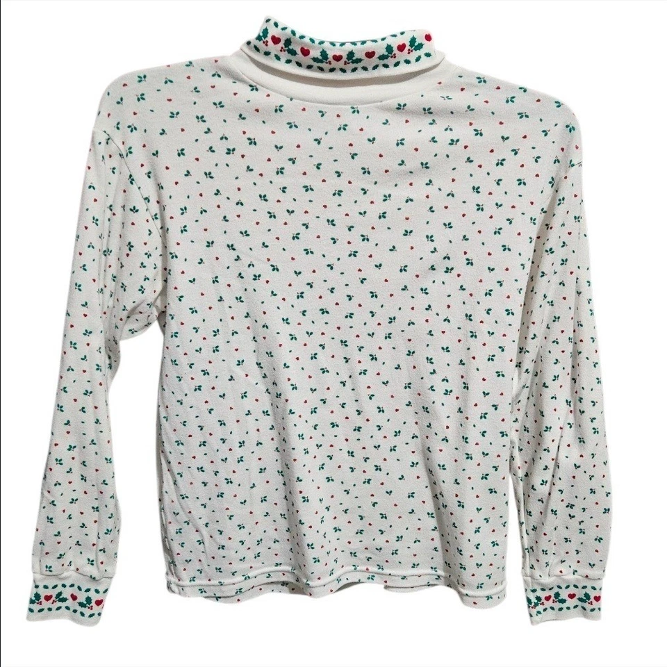 Top Cascanueces Mujer XL Manga Larga Cuello Alto Navidad Acebo Estampado Corazón Foto 2 de 4