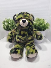 Build-A-Bear BAB Camouflage 16" Teddy Bear Plush Military Camo       Pre-Owned