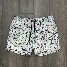 Vilebrequin Mens 2XL Swim Trunks Pink Green Blue Yellow Sun Fade 