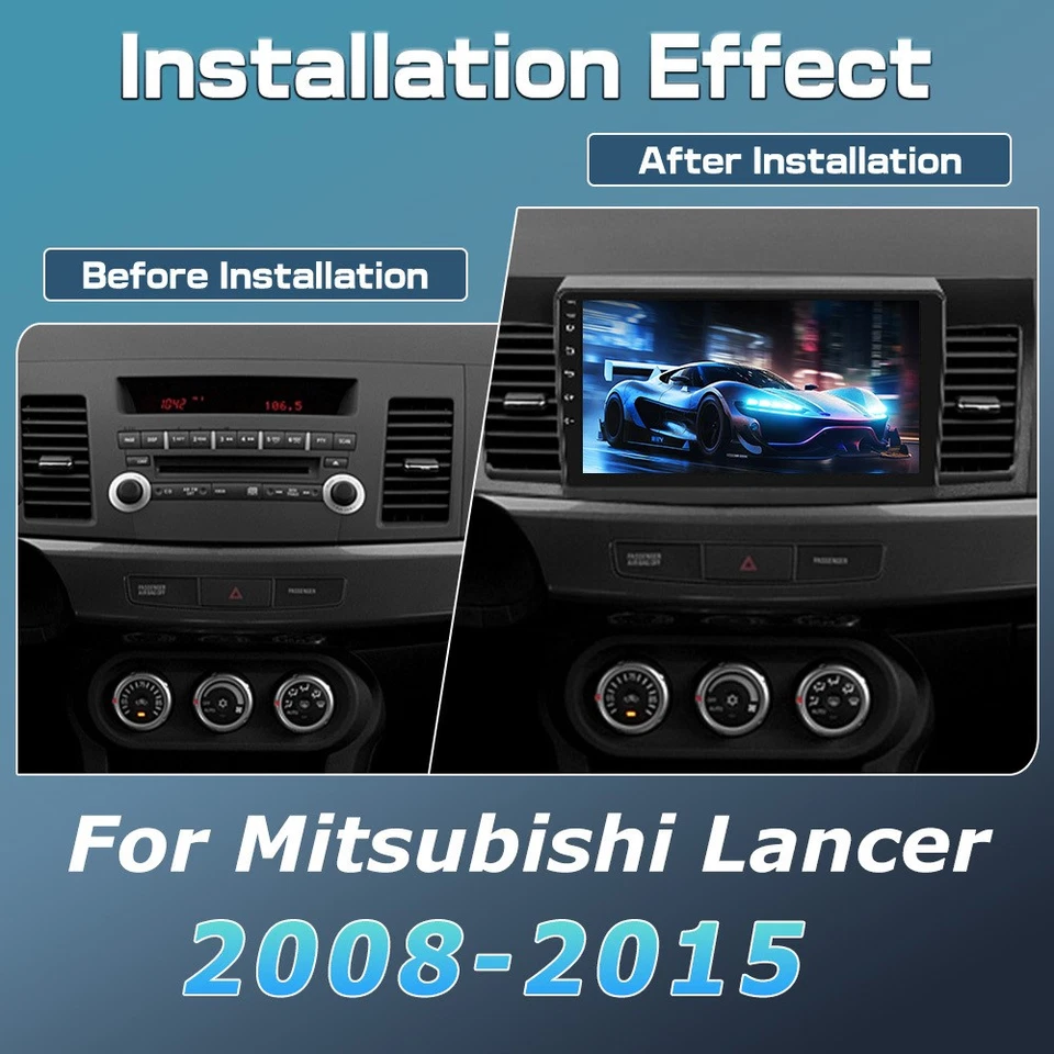 For Mitsubishi Lancer 2008-2015 Android 15 CarPlay Car Radio GPS Navi DSP Stereo - Image 2 of 4