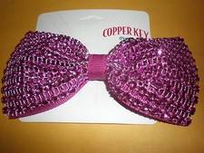 GIRL'S SEQUIN BRIGHT PINK BOW TIE NEW CLIP ON
