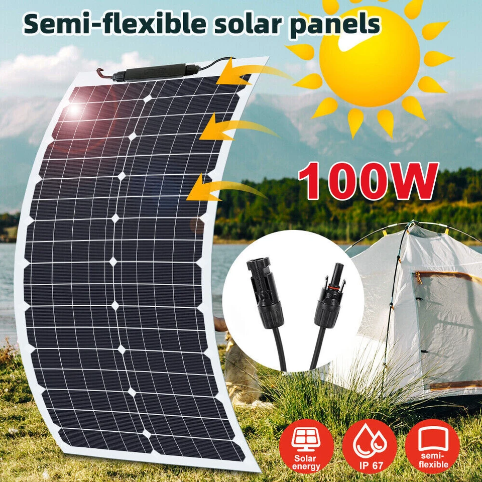 600 Вт гибкая солнечная панель 23% высокая эффективность 12 В зарядное устройство для автофургона лодки кемпинга - Изображение 4 из 4