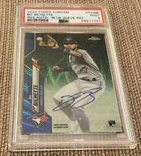 Bo Bichette 2020 Topps Chrome Blue Wave Refractor RC Auto 26/150 PSA 9 