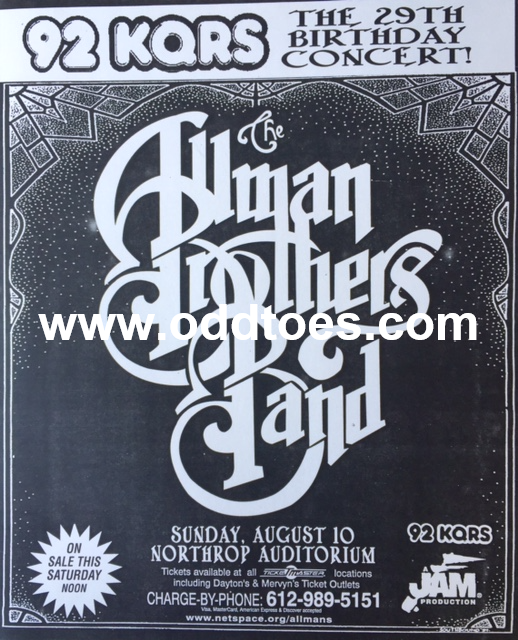 allman brothers band ビンテージコンサートポスター The Allman Brothers Concert Poster Minnesota 1997 | eBay