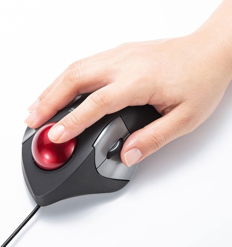 Sanwa Supply Trackball Mouse Black MA-TB181BK Optical Wired 5 Buttons USB - Picture 10 of 20